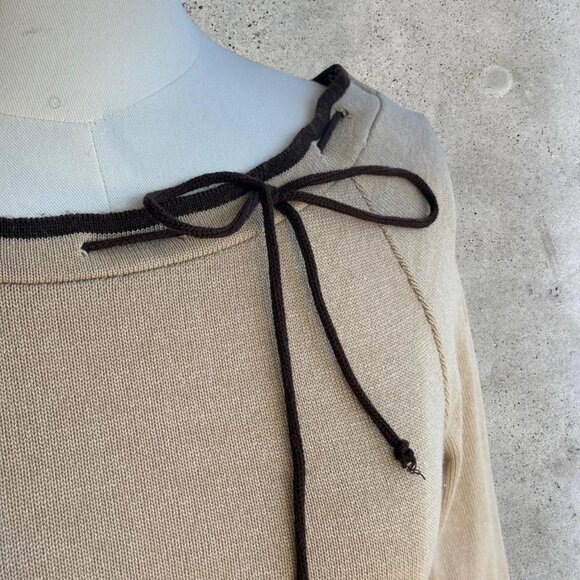 Vintage tan boat neck sweater - Picture 6 of 8